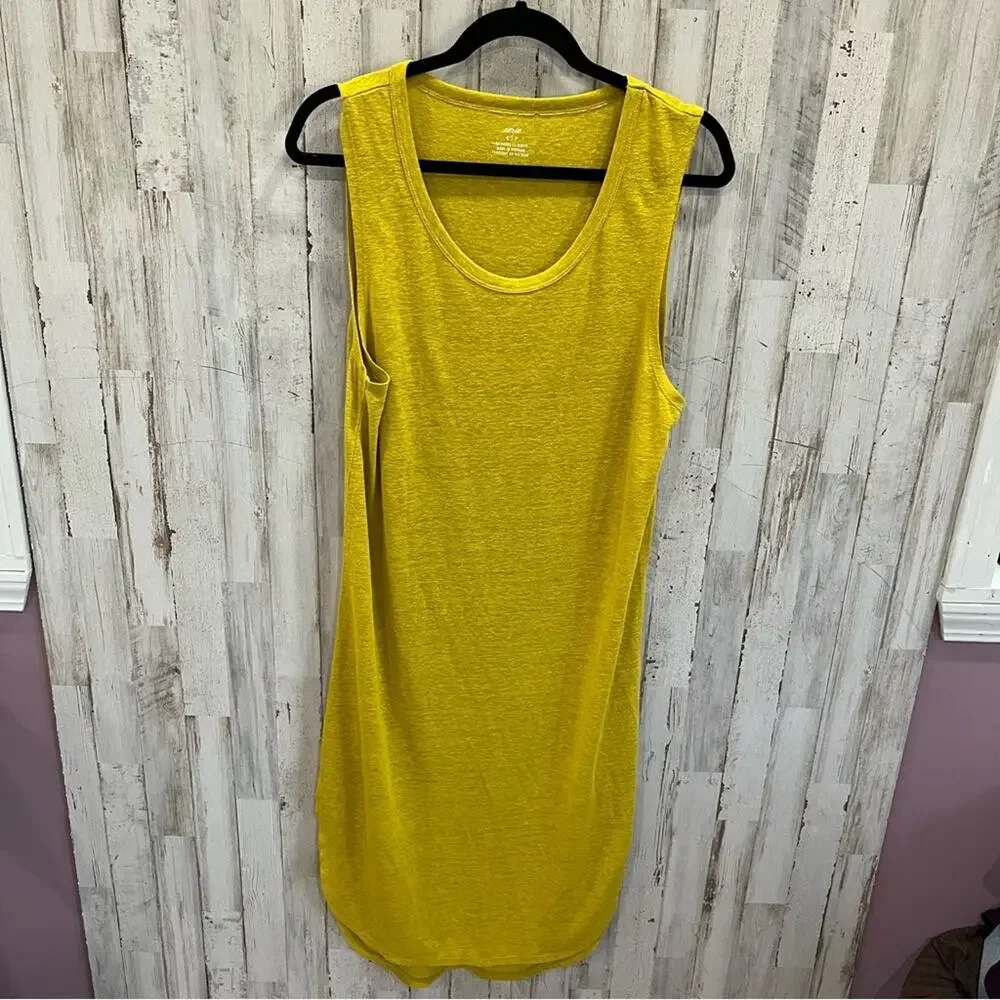 Aerie Linen Blend Mustard Yellow Sheath Dress Cover Up